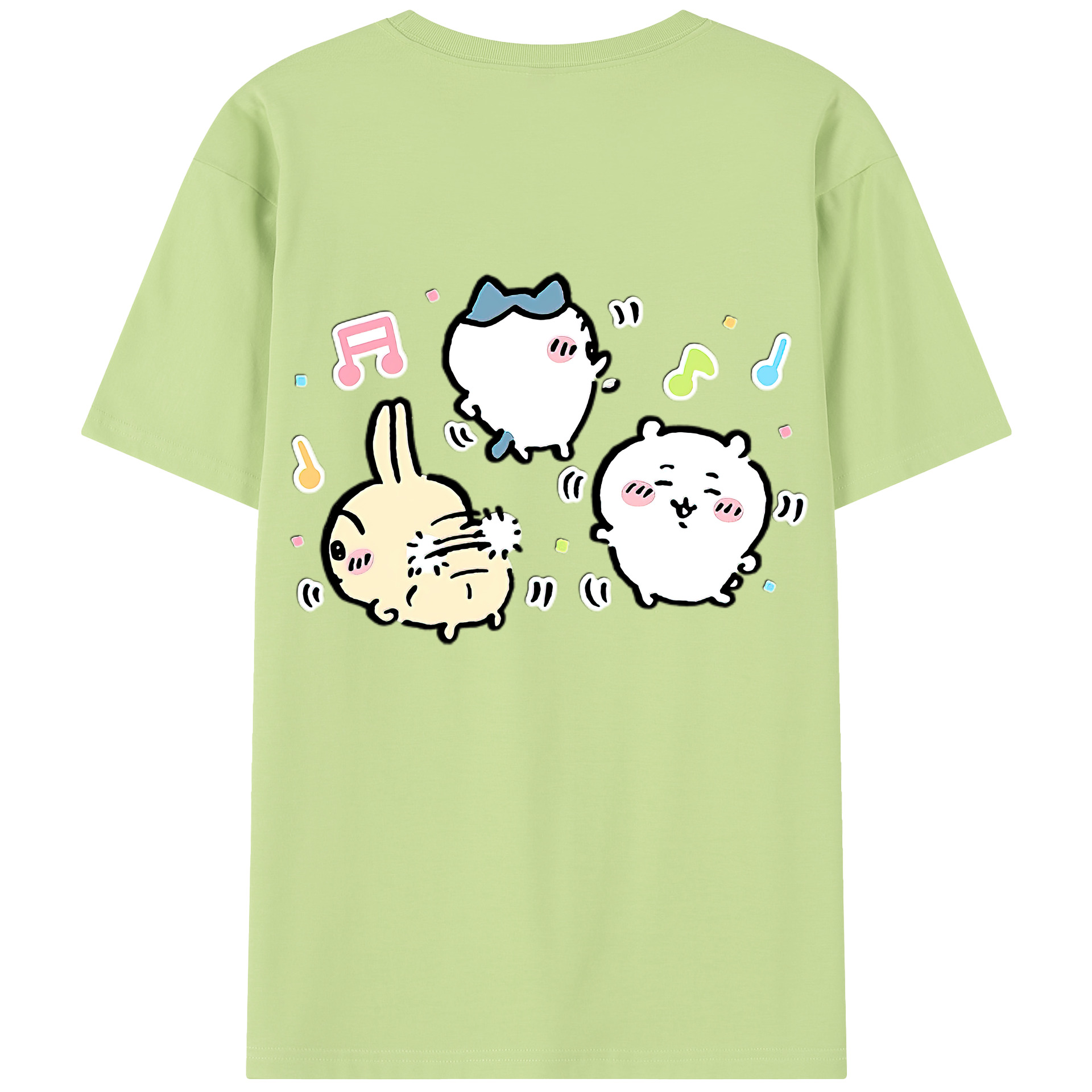 （画像用） ちいかわ うさぎ Chii-kawa usagi 綿100％半袖Tシャツ（背面プリント）